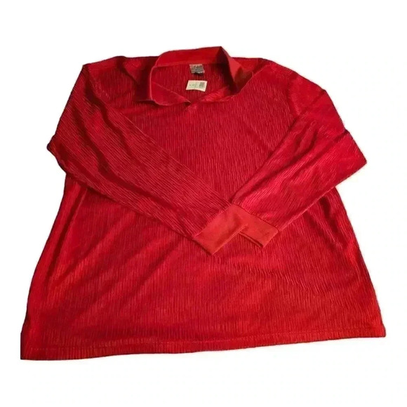 Kilburne and Finch Other - Kilburne Finch Mens Shirt 2XL Apple Red Long Sleeve Polo Silky